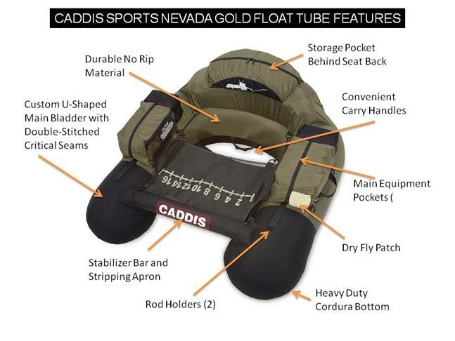 Caddis Sports 225-pound Capacity Nevada Gold Float Tube – Float Tube Fishing